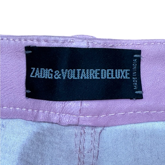 NWOT Zadig & Voltaire Pink Evron Leather Pants - Picture 3 of 5